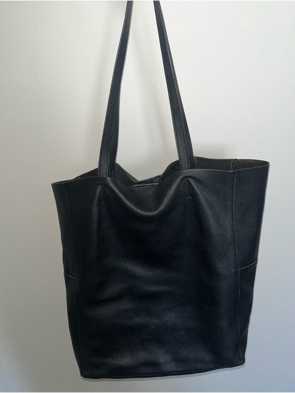 Mango Black Leather Tote Bag